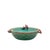 1930s Tellurite Green Mushroom Majolica Lidded Casserole Dish With Basket Weave For Sale - Image 4 of 14
