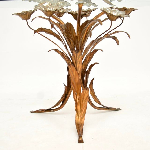Vintage Gilt Metal and Glass Coffee Table from Hans Kogl, 1960s For Sale - Image 9 of 10