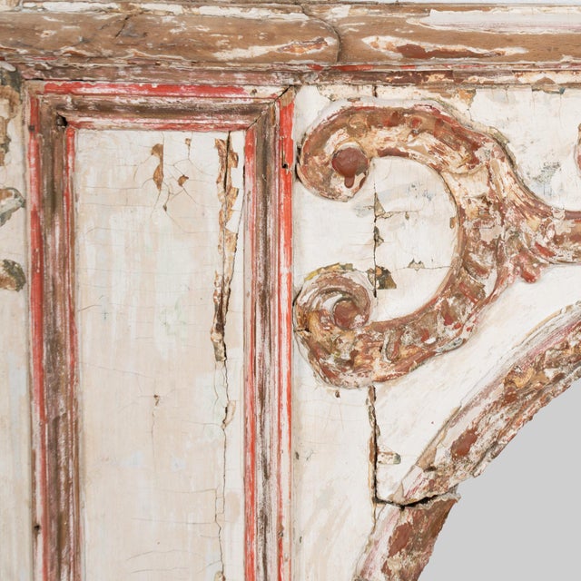 Farmhouse 19th Century Swedish White Painted Horizontal Mirror For Sale - Image 3 of 11