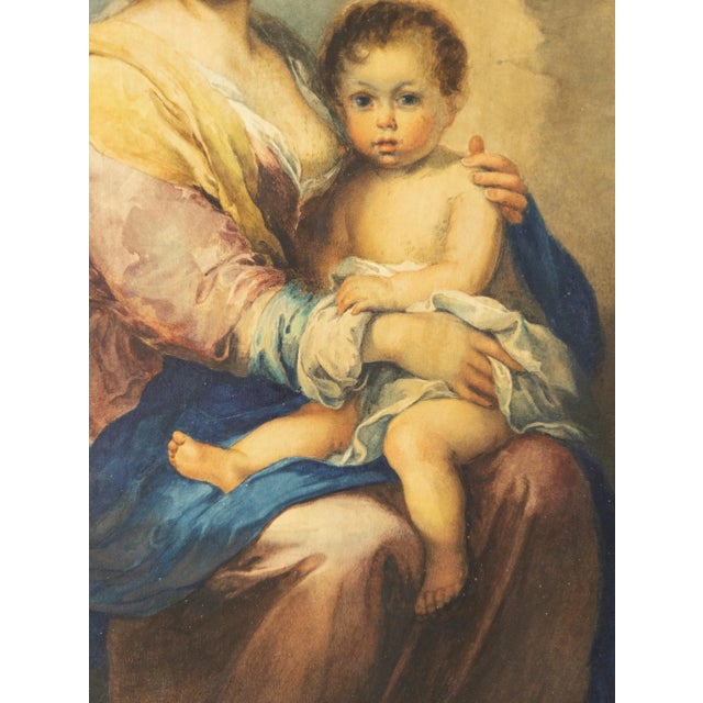 Old Master Style Watercolor Painting of the "Gypsy Madonna" After Murillo For Sale - Image 9 of 12
