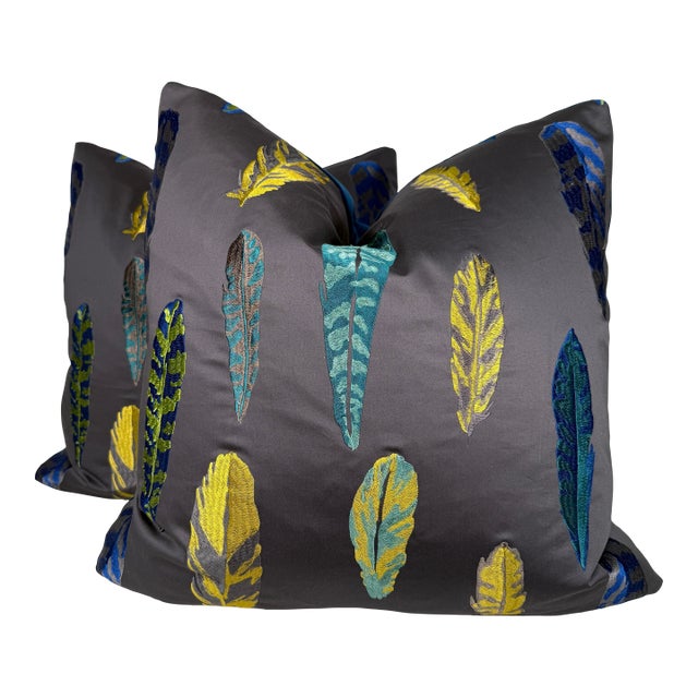 Casamance "Feathers" 22" PIllows-A Pair For Sale