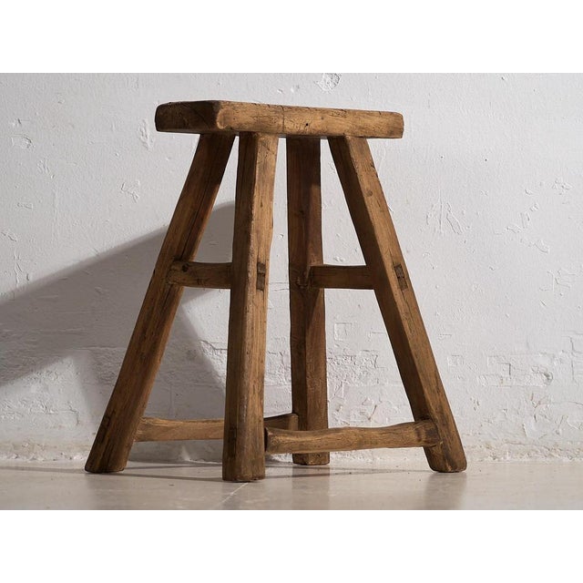 Antique primitive rectangular stool (c.1920) Dimensions: Width: 35 cm Depth: 13 cm Height: 50 cm Style: Primitive...
