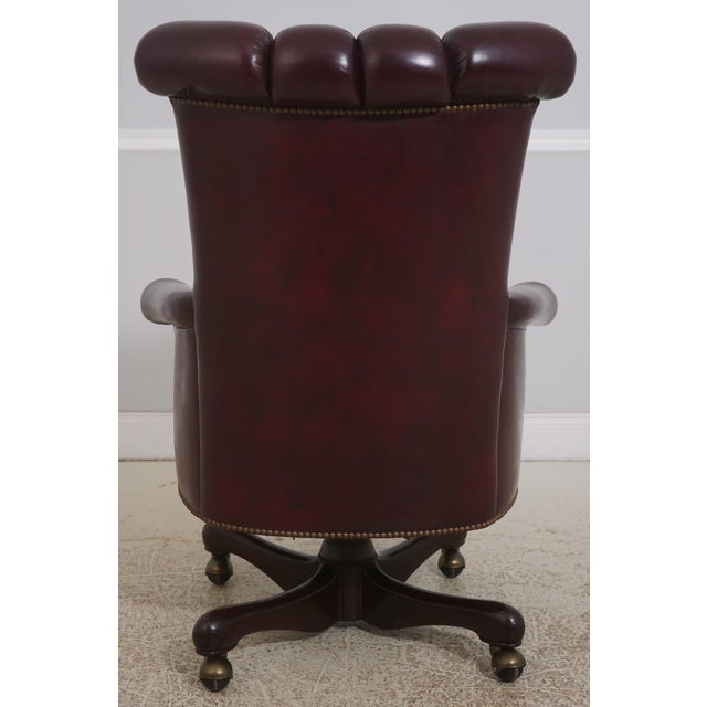 Kittinger Kittinger Burgundy Tufted Leather Executive Desk Chair For Sale - Image 4 of 18