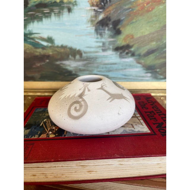 Vintage Hozoni Pottery Native American Indian Ceramic Vase With Kokopelli and Animal Motifs For Sale In Seattle - Image 6 of 9