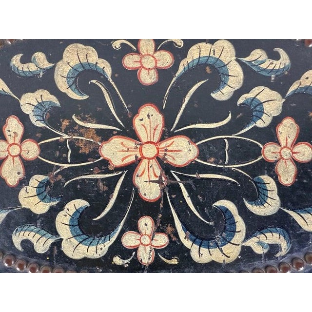 Wood 19th Century Hand-Painted American Immigrant Trunk For Sale - Image 7 of 17
