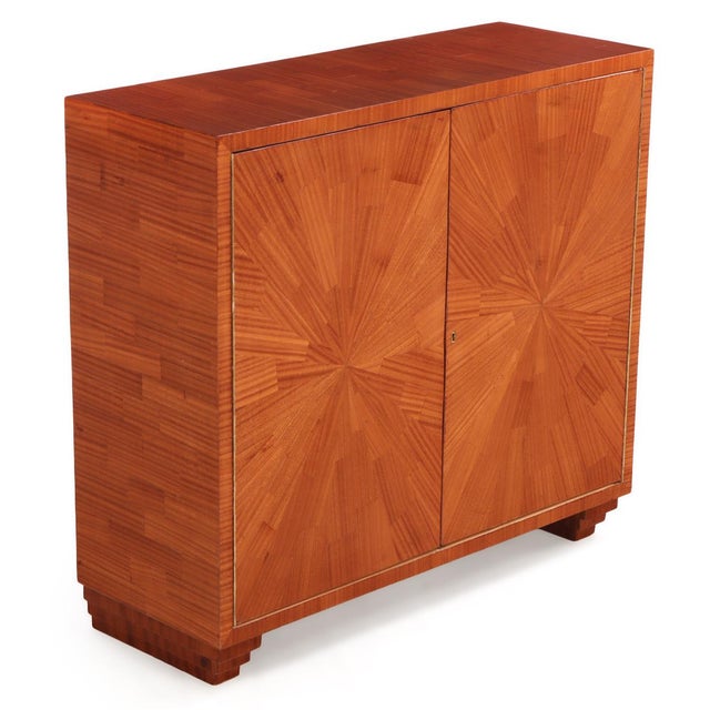 Two Door Mahogany Parquet Cabinet, in the Manner of Jean-Michel Frank For Sale In Philadelphia - Image 6 of 8