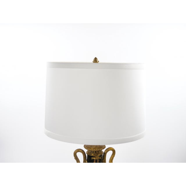 French Italian 19th Century Green Marble and Gilt Bronze Louis XVI Style Urn-Form Lamps For Sale - Image 3 of 11