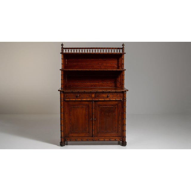 1900-1909 France Rich Walnut Brown Carved Walnut Server With Gallery Shelf For Sale In Greensboro - Image 6 of 11