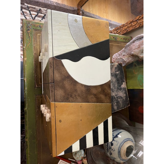 Black 1980s Lam Lee Memphis Style Large Jewelry Chest For Sale - Image 8 of 12