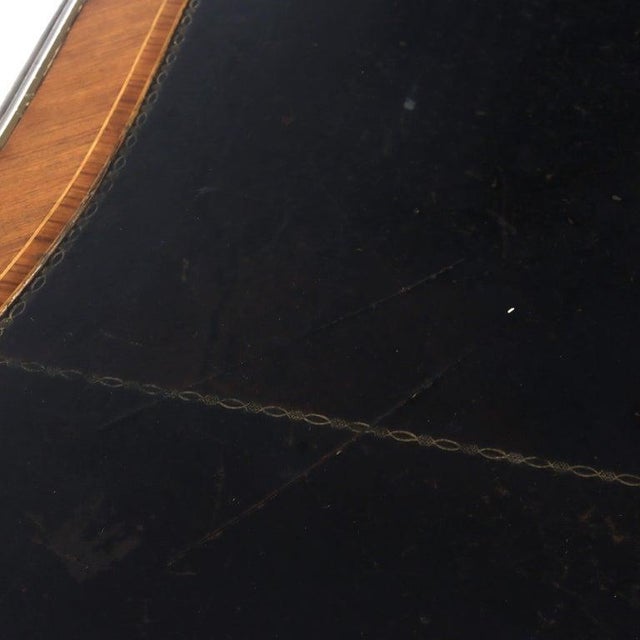 Brown Antique French Louis XV Bureau Plat Rosewood Inlaid Attributed to François Linke 19th C For Sale - Image 8 of 17