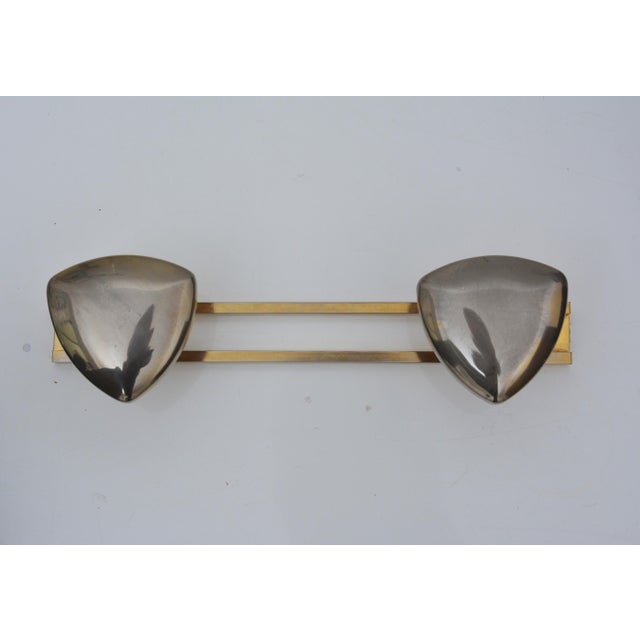 Art Deco Shield-Shaped Coat Hooks in Gilt and Silver Metal, 1940s For Sale - Image 11 of 12