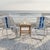 Classic mid-century American lawn chairs, likely produced in the 1950s–1970s when aluminum-frame webbed seating became a...