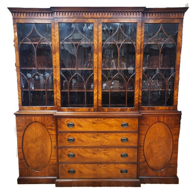 American Vintage American Fitted Desk Interior Bookcase Breakfront by Beacon Hill For Sale - Image 3 of 10