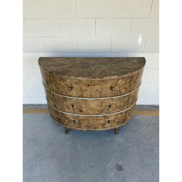 2020s Jonathan Charles Co Fulgurite Burl Demi Lune Chest For Sale - Image 5 of 9