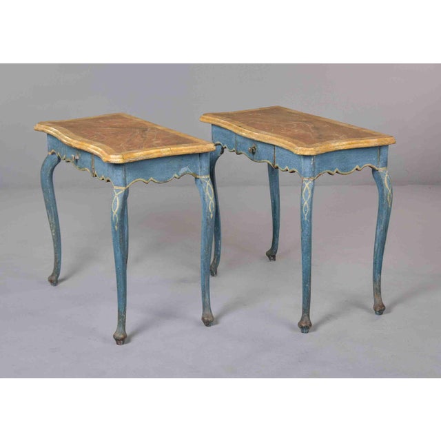 Italian Hand-Painted Side Tables, Circa 1850s - Pair For Sale - Image 10 of 13