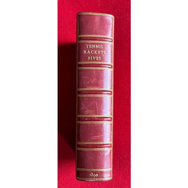 Animal Skin Fine Red Leather Binding - "Tennis, Rackets, Fives" - First Edition Book by J. M. Heathcote, London 1890 For Sale - Image 7 of 18