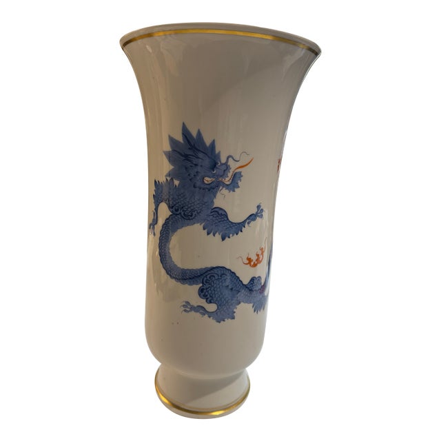 Large Meissen Blue Ming Dragon Vase For Sale