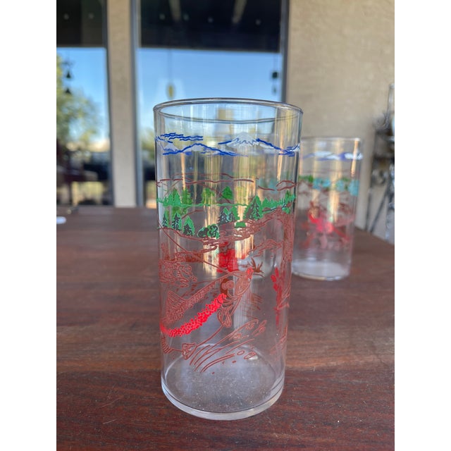 1960s 1960s Mid Century Western Hazel Atlas Davy Crockett Tumblers - Set of 3 For Sale - Image 5 of 6