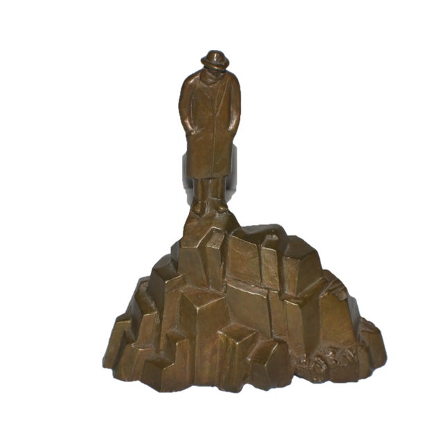Siegfried Neuenhausen "Man On Mountain" Bronze Sculpture For Sale - Image 9 of 9
