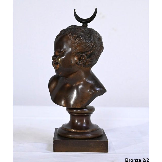 After J-A.Houdon, Jean qui rit, Jean qui pleure, Late 1800s, Bronze Sculptures, Set of 2 For Sale - Image 10 of 18