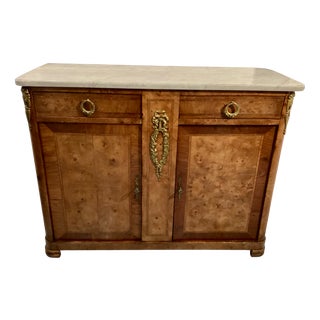 Antique French Buffet in Burl Wood and Bronzes, 1800s For Sale