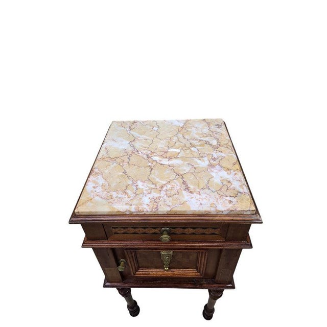 Antique French Carved Ornate Marble Top Smoking Storage Table For Sale In Chicago - Image 6 of 8