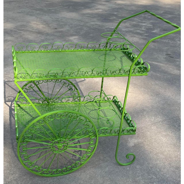 French Metal Garden Bar Cart Plant Stand Chairish