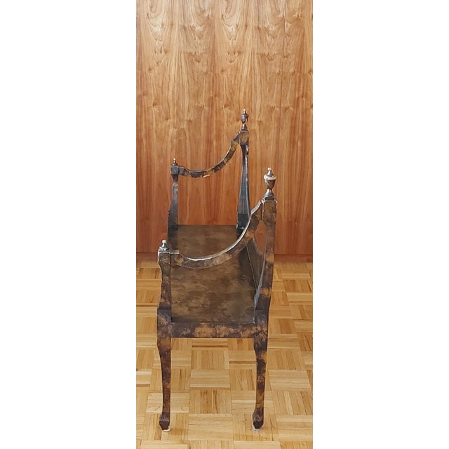 Mid 20th Century Vintage Biedermeier-Style Burl Wood Gondola Bench / Crescent Settee For Sale - Image 5 of 8