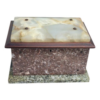 19th Century French Marble and Onyx Box or Jewelry Casket For Sale