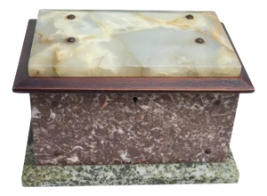 19th Century French Marble and Onyx Box or Jewelry Casket