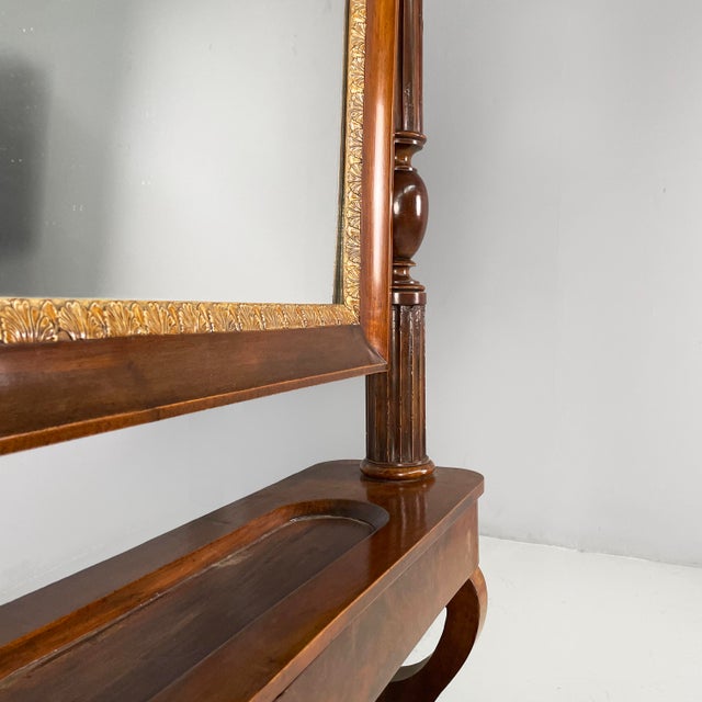 Empire Italian Self-Supporting Floor Mirror in Wood, 1850s For Sale - Image 14 of 18