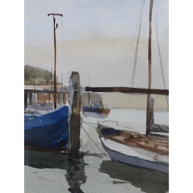Blue Ronald Birch, Yarmouth Harbour and Pier, 1970s, Watercolour For Sale - Image 8 of 14