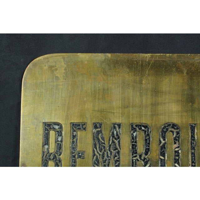 Mid 20th Century 1950s Brass French Reimbursements Bank Sign For Sale - Image 5 of 12