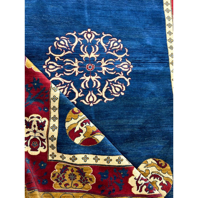 1990s Asian Inspired Design, Deep Indigo, Yellow, Asian Deco, For Sale - Image 12 of 12