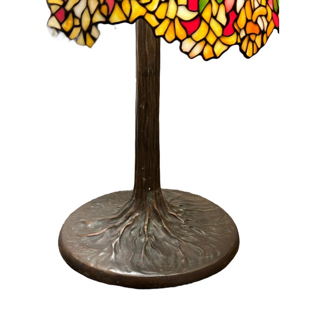 1980s Vintage Stained Glass Desk or Table Lamp For Sale - Image 5 of 11
