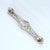 Mid 20th Century Elongated Platinum Brooch With 3 Diamonds and Filigree Design For Sale - Image 4 of 4