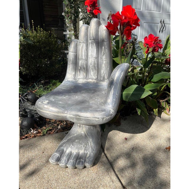 1970s Metal Hand and Foot Chair For Sale - Image 4 of 4