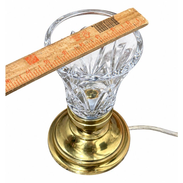 English Vintage Cut Glass Portable Table Lamp Brass For Sale - Image 3 of 7