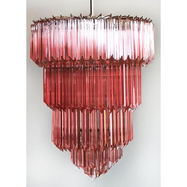 Pink Murano Glass Chandelier, 1980 For Sale - Image 9 of 18