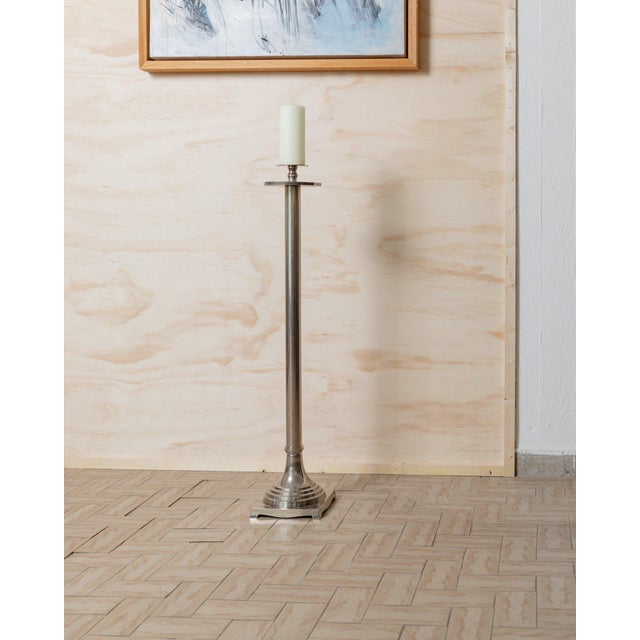 Vintage Art Deco Candleholder in Chrome-Plated Brass, Italy, 1930s For Sale - Image 4 of 11