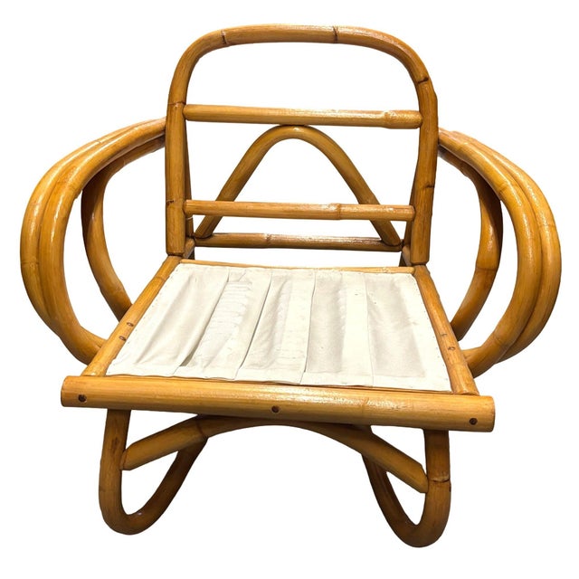 Wood Restored Rattan Loop Leg Livingroom Set For Sale - Image 7 of 13
