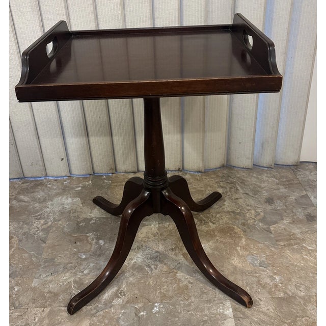 1950s Vintage Imperial Solid Mahogany Tray Table For Sale - Image 5 of 5