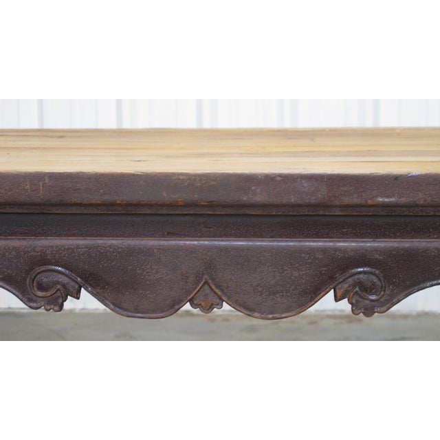 Antique Elm 82" Long Dining Table For Sale - Image 9 of 11