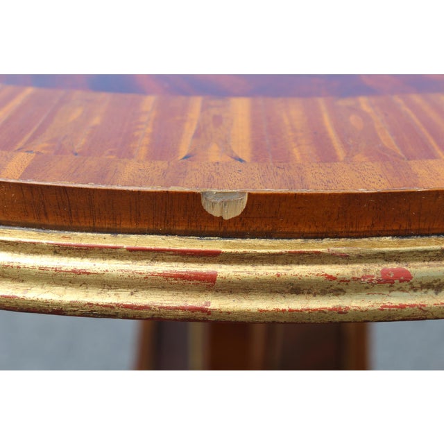 1980s Maitland-Smith Inlaid Wood Table With Gilt Brass Paw Feet For Sale - Image 10 of 12