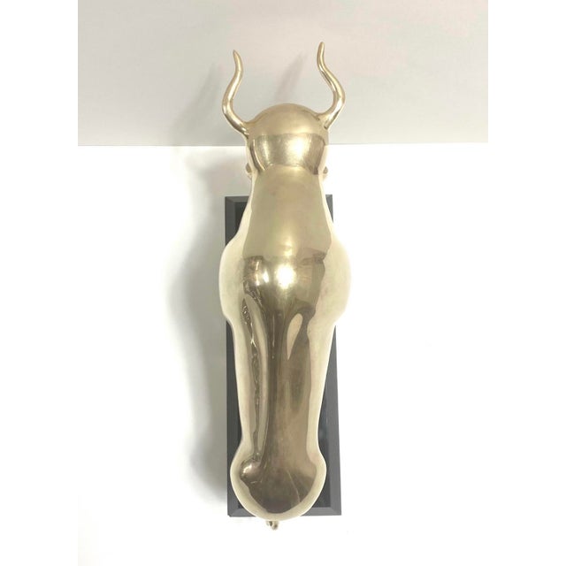 1950s 1950s Vintage Brass Bull Statue Sculpture For Sale - Image 5 of 9