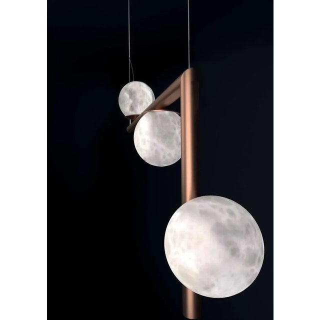 Contemporary Ofione 2 Bronze Pendant Lamp by Alabastro Italiano For Sale - Image 3 of 6