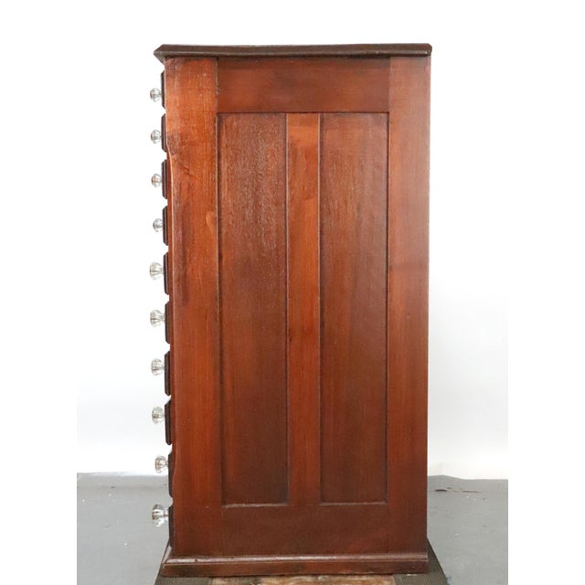 Antique Walnut Ten Drawer Optometrist's Cabinet For Sale - Image 12 of 14