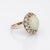 Modern Vintage Natural Opal Diamond Ring 14k White Gold Cocktail Oval Estate Jewellery size 4.5 For Sale - Image 3 of 7
