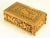 A folk art handcrafted box, made of wood with intricate die-cut reticulated ornamentation all over Intricate design with...