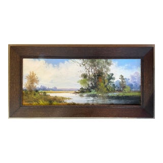 Early 20th . Romantic Framed British Landscape Painting For Sale